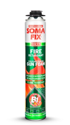Spuma poliuretanica rezistenta la foc S923 SomaFix. Aplicare cu pistol. 750 ml.