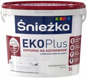 Vopsea lavabila pentru pereti si tavane EKO Plus Sniezka. Latex. Mat. Alba. 10 l.