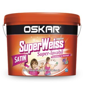 Vopsea lavabila pentru interior SUPERWEISS OSKAR. Antimucegai. Satin. 8.5 l.