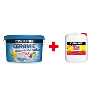 Vopsea lavabila pentru interior, 15 l + 4 l grund, satin, ULTRA CERAMIC OSKAR