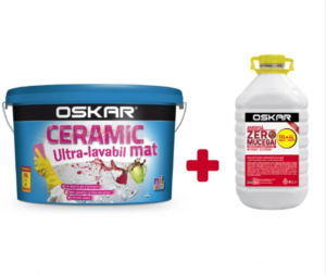 Vopsea lavabila pentru interior, 15 l + 4 l grund, mat, ULTRA CERAMIC OSKAR