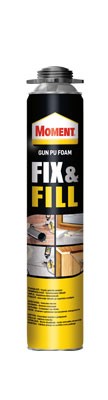 Spuma poliuretanica Moment Fix & Fill. Aplicare cu pistol. 700 ml/ 30 l.