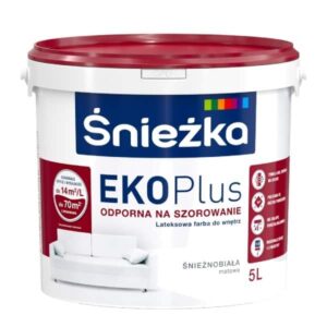 Vopsea lavabila pentru pereti si tavane EKO Plus Sniezka. Latex. Mat. Alba. 5 l.