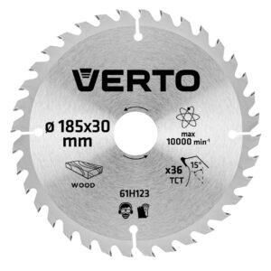 Disc ferastrau pe lemn. 185x30mm. 36 dinti. Verto.