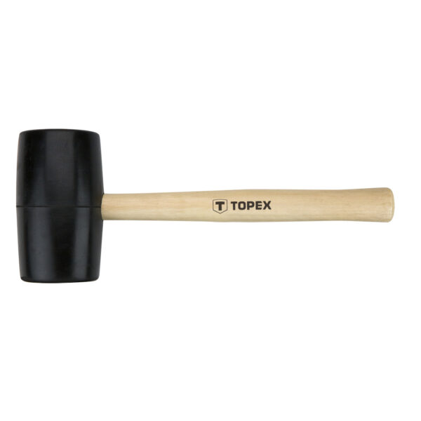 Ciocan de cauciuc Topex 02A345. 450 g. Maner din lemn. 63 mm.