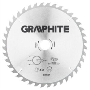 Disc ferastrau pe lemn. 250x30mm. 40 dinti. Graphite.