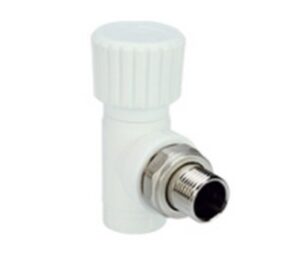 Robinet cu ventil pentru calorifer PPR 'cu olandez' d20 х 1/2'M alb. EMIRPLAST