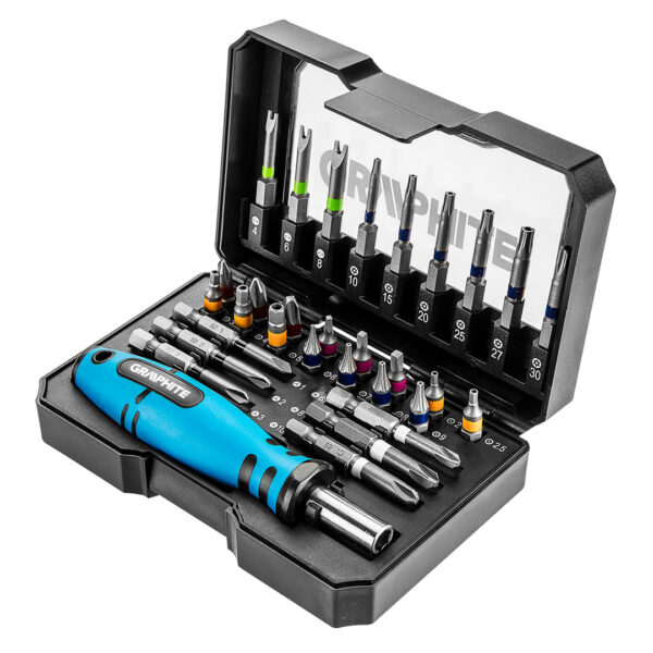 Set biti cu adaptor 56H602 Graphite. Set 31 buc.
