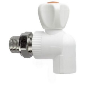 Robinet coltar pentru calorifer 'cu olandez' PPR d20 х 1/2'M. alb 'MPN'