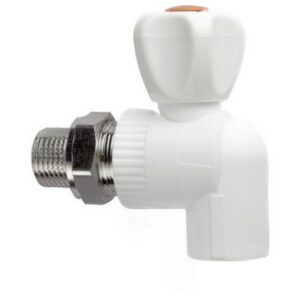 Robinet coltar pentru calorifer 'cu olandez' PPR d25 х 3/4'M. alb 'MPN'