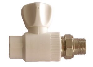 Robinet drept pentru calorifer 'cu olandez' PPR d25 х 3/4'M. alb 'MPN'
