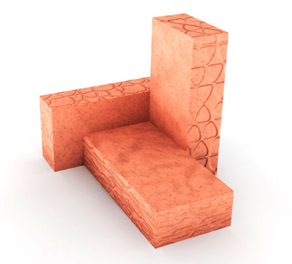 Caramida pentru sobe plina cu decor 205 x 100 x 50 mm