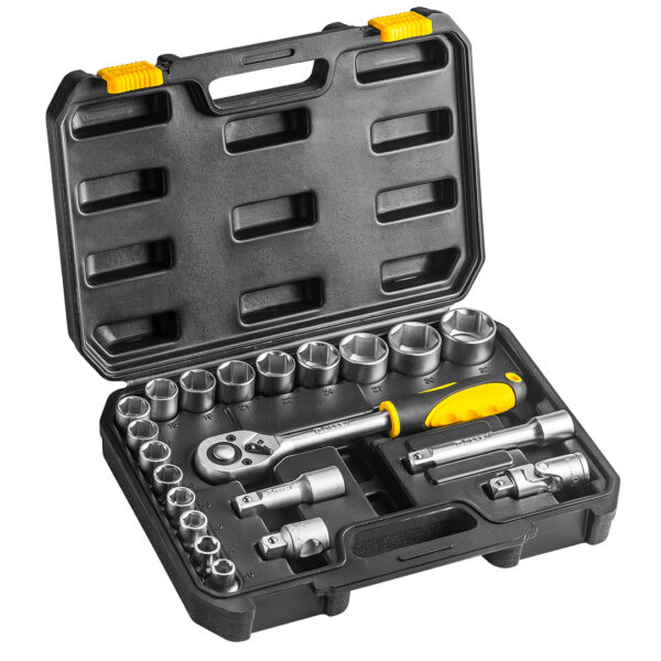 Set de chei tubulare 38D642 Topex. CrV. 1/2". 21 piese
