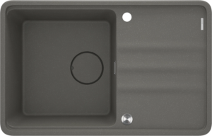 Chiuveta din granit, 1-cuva cu picurator, 780x500x230, antracit metalic, DEANTE