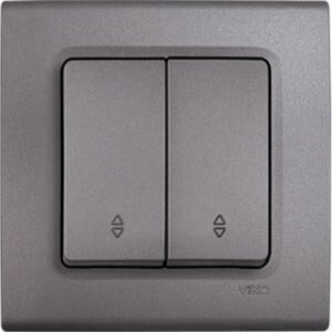 Intrerupator cap scara cu doua clape Linnera Life Viko by Panasonic. Gri