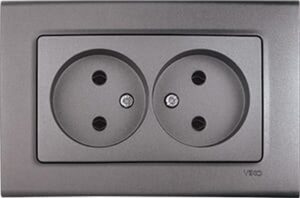 Priza dubla fara impamintare Linnera Life Viko by Panasonic. Gri