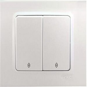 Intrerupator cap scara cu doua clape Linnera Life Viko by Panasonic. Perla alba