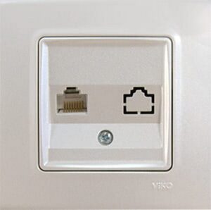 Priza de date ordinara ' RJ45 cat5e ' Linnera Life Viko by Panasonic. Perla alba