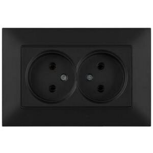 Priza dubla fara impamintare Linnera Life Viko by Panasonic. Negru