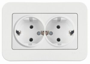 Priza dubla cu impamintare Rollina Viko by Panasonic. Alb