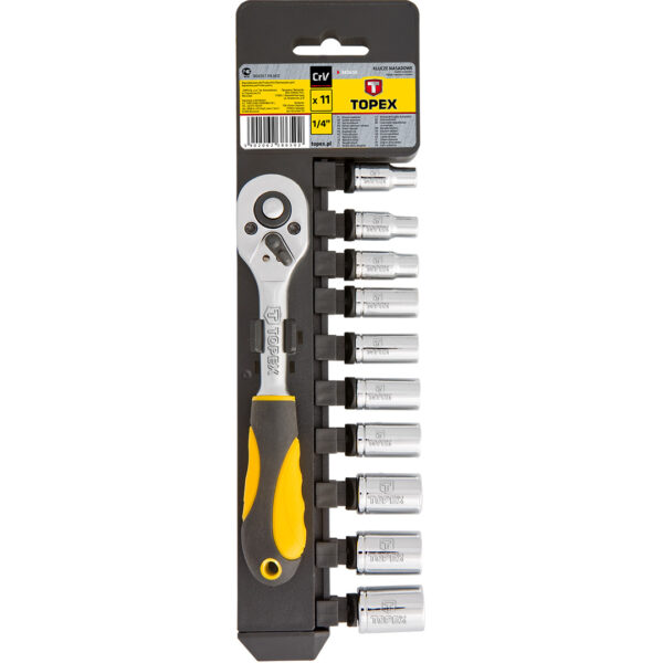 Set de chei tubulare 38D650 Topex. 1/4". 140 mm. 11 buc.