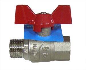 Robinet de trecere cu bila Rubano. d 1/2" FE/ FI. Maner fluture. Alama.