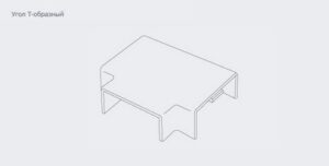 Canal p/u cablu. unghi plat in forma-T . 60x40mm. alb. 'cut - 2buc' Tplast