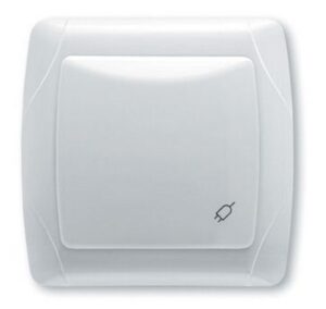 Priza cu impamintare. obturator protectie pentru copii si capac Carmen Viko by Panasonic. Alb