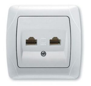 Priza de date dubla ' 2 x RJ45 cat5e ' Carmen Viko by Panasonic. Alb
