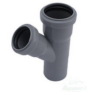 Ramificatie PP pentru canalizare Aquer. d 40 x 40 mm. 67 grade. Gri.