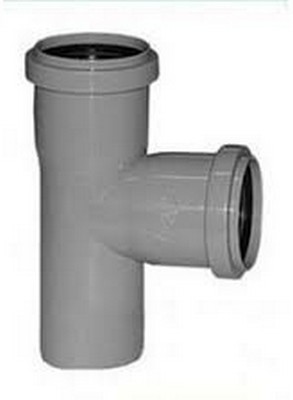 Ramificatie PP pentru canalizare Aquer. d 40 x 40 mm. 90 grade. Gri.