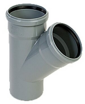 Ramificatie PP canalizare Aquer. d 75 х 75 mm. 45 grade. Gri.