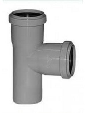 Ramificatie PP pentru canalizare Aquer. d 75 x 75 mm. 90 grade. Gri.