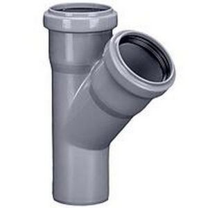 Ramificatie PP pentru canalizare Aquer. d 75 x 50 mm. 45 grade. Gri.