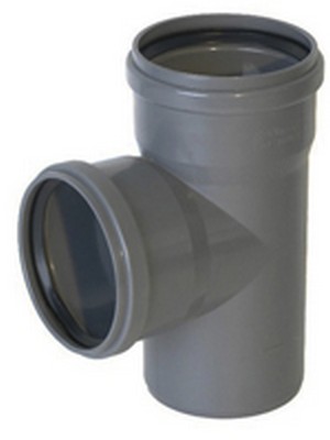 Ramificatie PP pentru canalizare Aquer. d 110 x 50 mm. 90 grade. Gri.