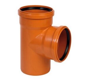 Ramificatie PP pentru canalizare Aquer. d 110 x 110 mm. 90 grade. Oranj.
