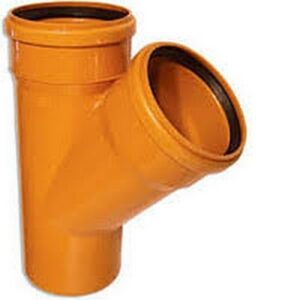 Ramificatie PP pentru canalizare Aquer. d 110 x 110 mm. 45 grade. Oranj.