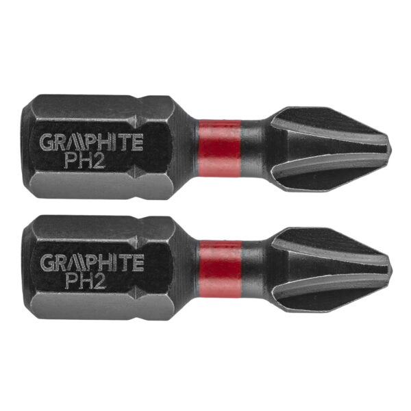 Biti de impact pentru insurubare 56H501 Graphite. PH2 x 25 mm. 1/4". 2 buc.