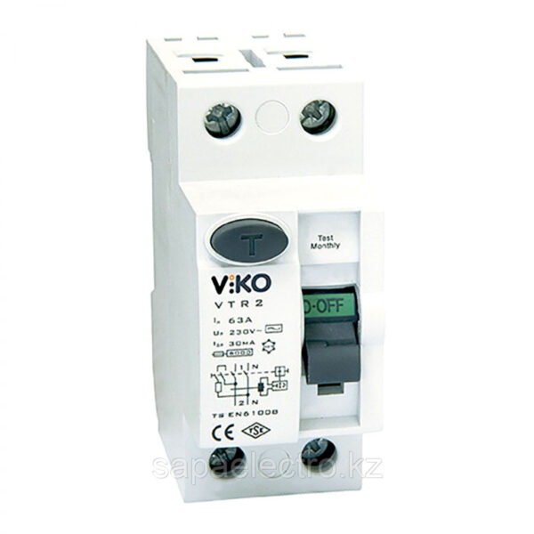 Intrerupator diferential, 2P, 32A, 30mA, VTR2, Viko