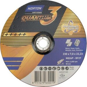 Disc polizare metal 230x7.0x22.23 3 NQ24P T27 '10buc' NORTON QUANTUM