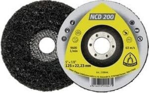 Disc de curatare vopsea. lac. pentru metal. plastic. NCD200 125x22.23 KLINGSPOR