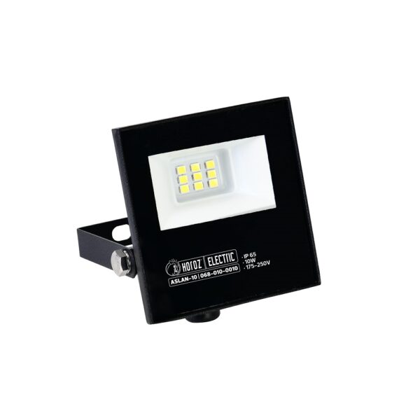 Proiector LED, 10 W, 800 lm, 6400 K, IP65, negru, ASLAN-10 Horoz