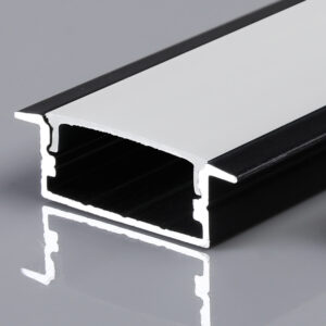 Profil din aluminiu pentru banda LED, 29,10 x 10 mm, 3 m, negru, Horoz