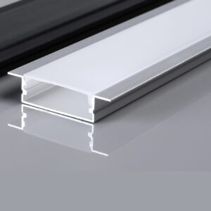 Profil din aluminiu pentru banda LED, 41 x 10 mm, 2 m, gri, Horoz