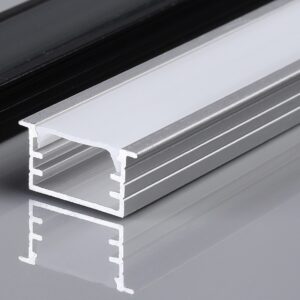 Profil din aluminiu pentru banda LED, 18,5 x 9 mm, 2 m, gri, Horoz