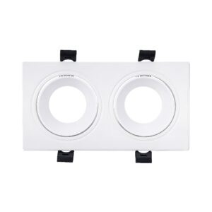 Spot LED patrat incastrat, 2x10 W, IP20, alb, AZELYA-3 Horoz