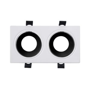 Spot LED patrat incastrat, 2x10 W, IP20, alb/negru, AZELYA-3 Horoz