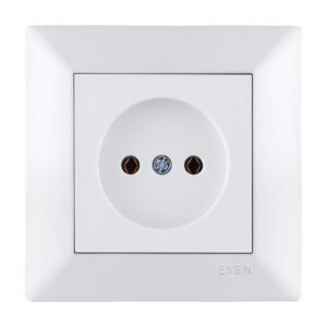 Priza simpla fara impamantare, 10A, alb, ODAK EXEN