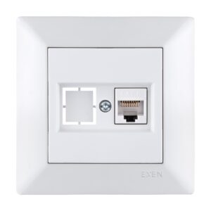 Priza internet, RJ45, CAT6, alb, ODAK EXEN