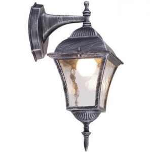 Felinar de gradina SOFIA Vivalux. Montaj perete. Directionat in jos. Argint antic. 1xE27. max 60W. IP44. 185x145x350mm.